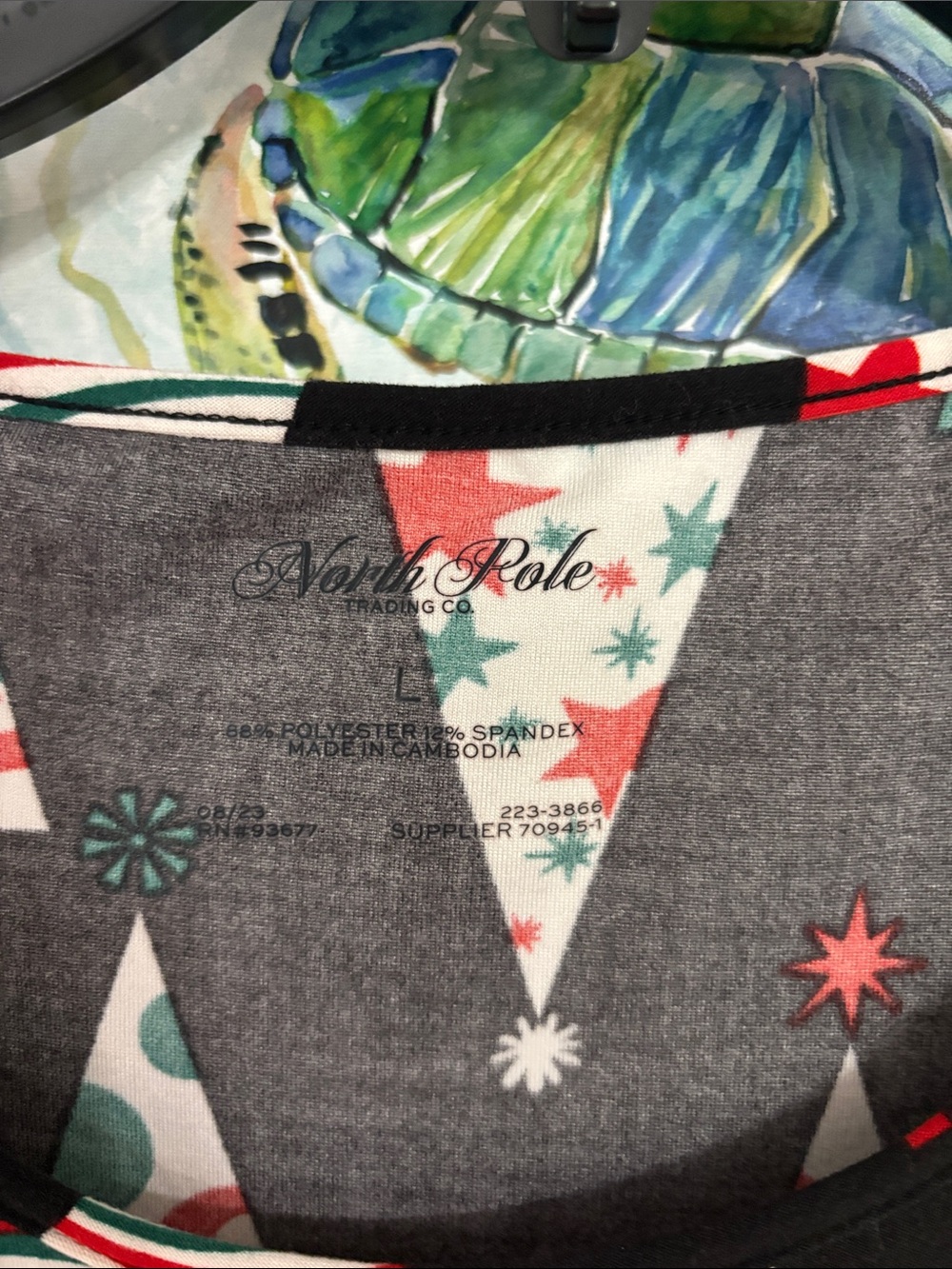 North Pole Women’s Black Christmas Tree Print Swing Dress - Picture 5 of 5